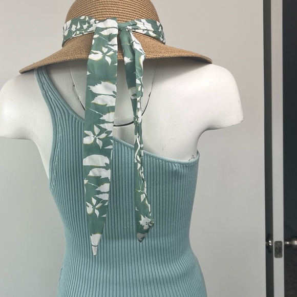 Wayf One-Shoulder Ribbed Tank Top - Light Aqua - Picture 6 of 9